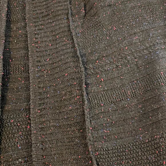 Lane Bryant Long Length Cardigan sweater size 26/28 Black w/ Pink & Blue speckle - Picture 7 of 7